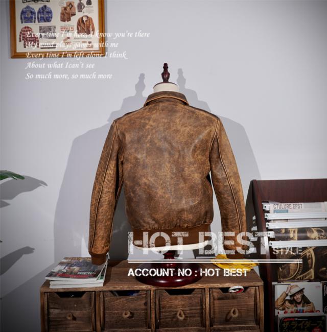 1.3mm カウハイド 復刻30年代 USAF TYPE A-2 フライトジャケット タイト ウォッシュ加工ヴィンテージ 染料仕上げ 牛革