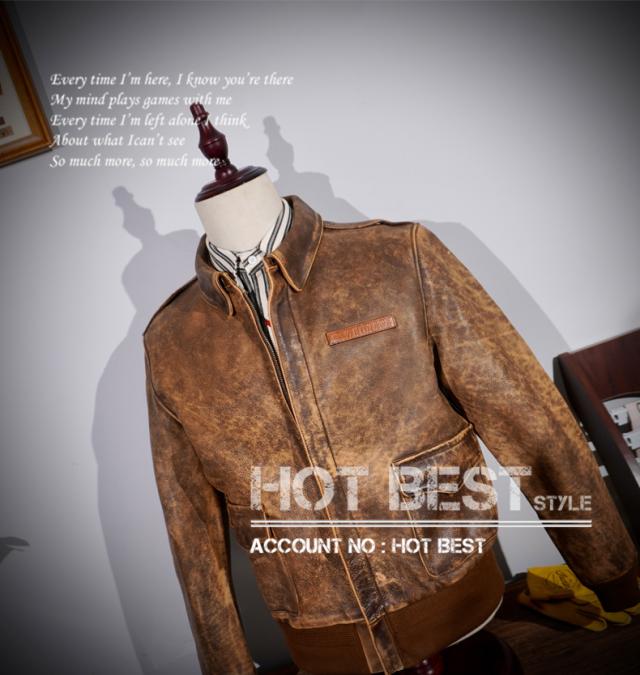 1.3mm カウハイド 復刻30年代 USAF TYPE A-2 フライトジャケット タイト ウォッシュ加工ヴィンテージ 染料仕上げ 牛革