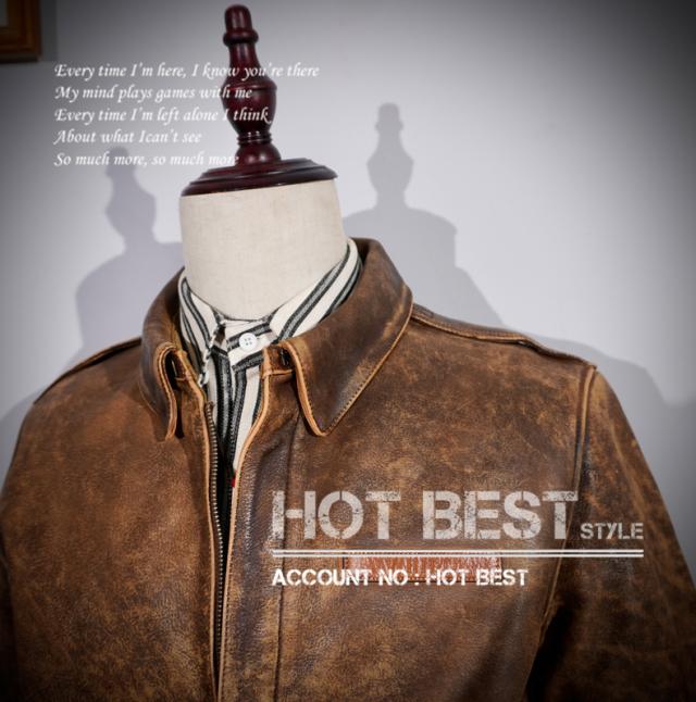 1.3mm カウハイド 復刻30年代 USAF TYPE A-2 フライトジャケット タイト ウォッシュ加工ヴィンテージ 染料仕上げ 牛革