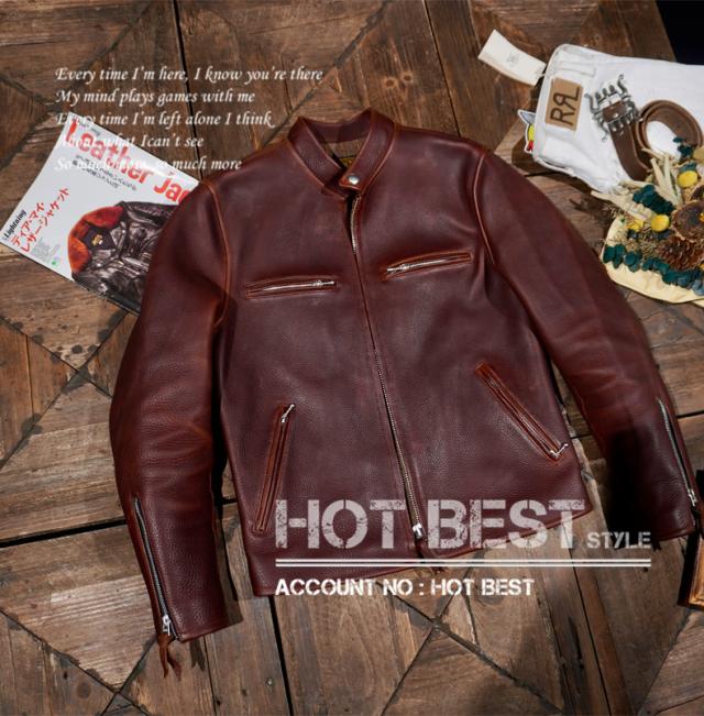 2.0mmトスカーナレザー カウハイド 50年代スタイル メンズ 革ジャン シングルライダース レザージャケット ベジタブルタンニンなめし 牛革