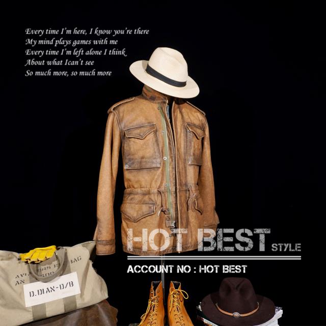 1.3mmカウハイド 復刻50年代スタイル M65 ウォッシュ加工 ヴィンテージ メンズ 革ジャン サファリジャケット イタリアンレザー 牛革 1.3mmカウハイド 復刻50年代スタイル M65 ウォッシュ加工 ヴィンテージ