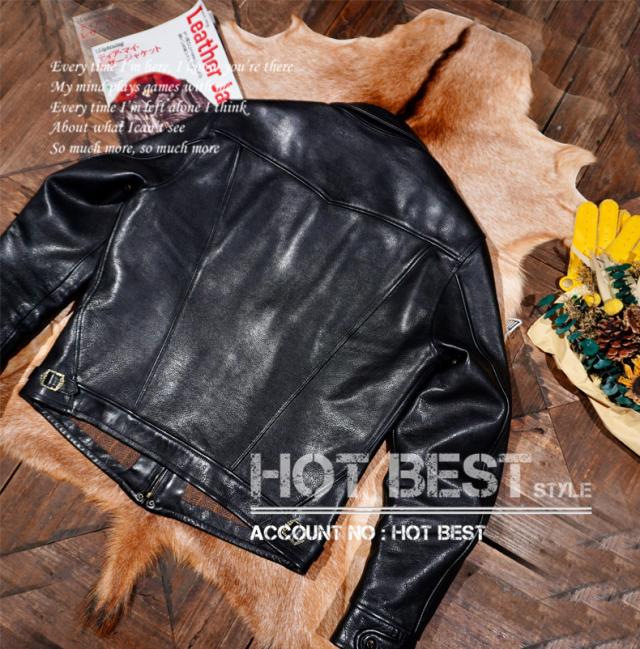 1.5mm カウハイド 復刻30年代スタイル ウォッシュ加工 ヴィンテージ メンズ 革ジャン シングルライダース レザージャケット トスカーナ植物鞣し革 牛革