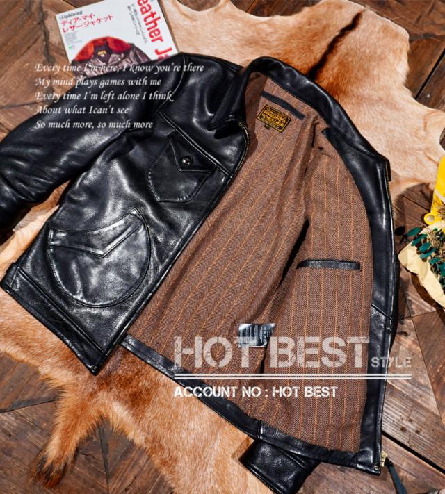 1.5mm カウハイド 復刻30年代スタイル ウォッシュ加工 ヴィンテージ メンズ 革ジャン シングルライダース レザージャケット トスカーナ植物鞣し革 牛革