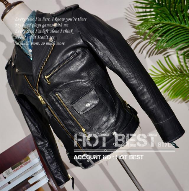 1.3mm 黒芯カウハイド 50年代 ダブルライダース レザージャケット Dポケット タンニンなめし ピグメント J-24タイプ 牛革