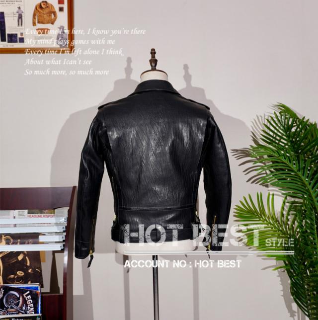 1.3mm 黒芯カウハイド 50年代 ダブルライダース レザージャケット Dポケット タンニンなめし ピグメント J-24タイプ 牛革