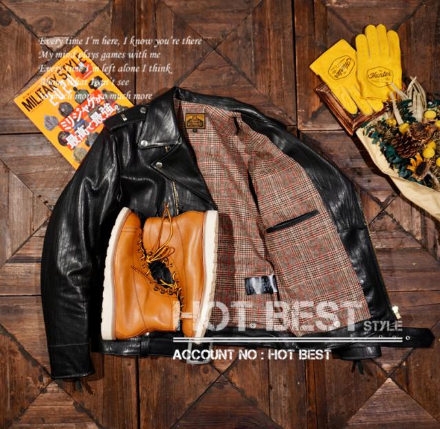 1.3mm 黒芯カウハイド 50年代 ダブルライダース レザージャケット Dポケット タンニンなめし ピグメント J-24タイプ 牛革