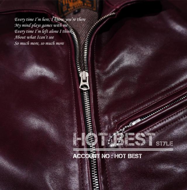 1.4mm ホースハイド 30年代スタイル シングルライダース レザージャケット トスカーナ植物鞣し革 馬革 Y142