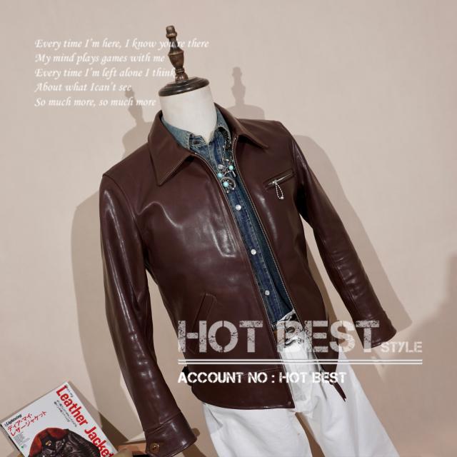 1.3mm ホースハイド 1930s トラッカースタイル シングルライダース メンズ 革ジャン レザージャケット 植物鞣し 馬革