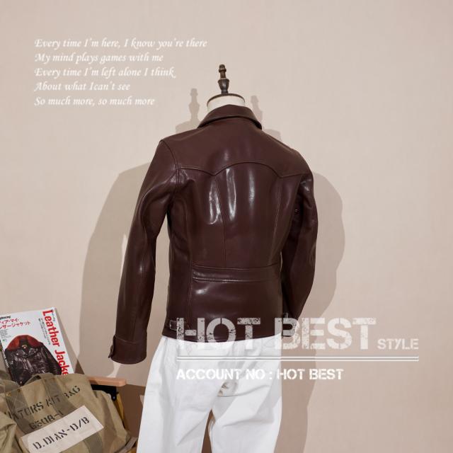 1.3mm ホースハイド 1930s トラッカースタイル シングルライダース メンズ 革ジャン レザージャケット 植物鞣し 馬革