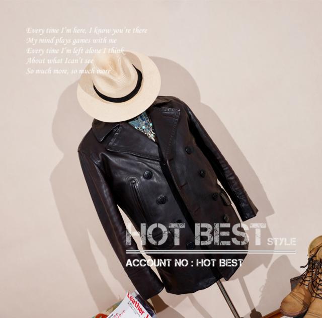 最高峰 1.7mmカウハイド 定番 740 海軍ピーコート メンズ 革ジャン イタリアンレザー タンニンなめし オイルワックスレザー 牛革 最高峰 1.7mmカウハイド 定番 740 海軍ピーコート メンズ 革ジャン