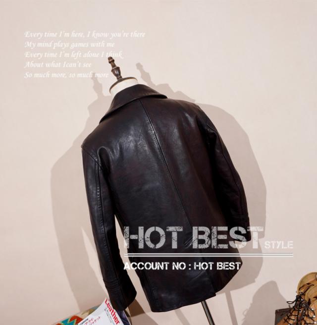 最高峰 1.7mmカウハイド 定番 740 海軍ピーコート メンズ 革ジャン