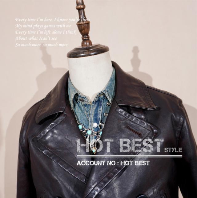 最高峰 1.7mmカウハイド 定番 740 海軍ピーコート メンズ 革ジャン