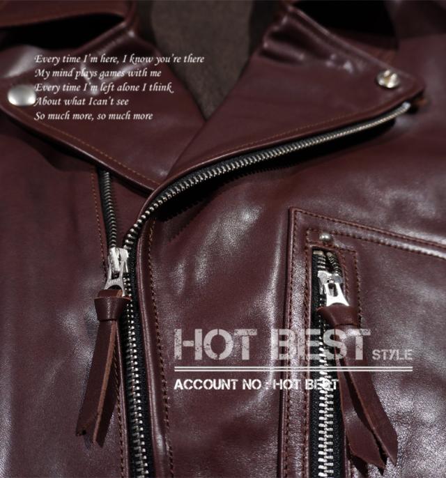 1.3mm 黒芯カウハイド UKスタイル ダブルライダース メンズ 革ジャン レザージャケット ロンジャン オイルレザー 牛革