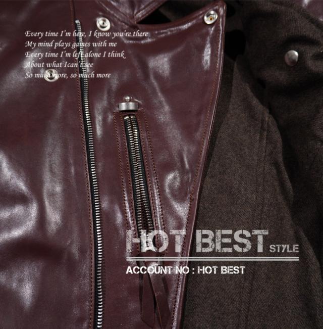 1.3mm 黒芯カウハイド UKスタイル ダブルライダース メンズ 革ジャン レザージャケット ロンジャン オイルレザー 牛革