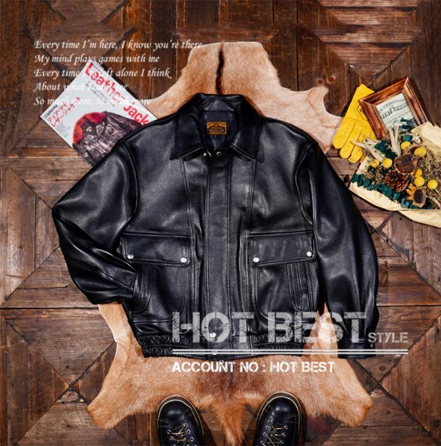 最高峰 1.5mm カウハイド 襟付き スポーツジャケット メンズ 革ジャン ボマーボンバー ライダース イタリアンレザー 牛革