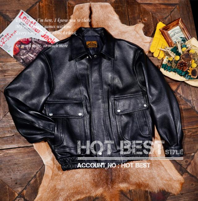 最高峰 1.5mm カウハイド 襟付き スポーツジャケット メンズ 革ジャン ボマーボンバー ライダース イタリアンレザー 牛革