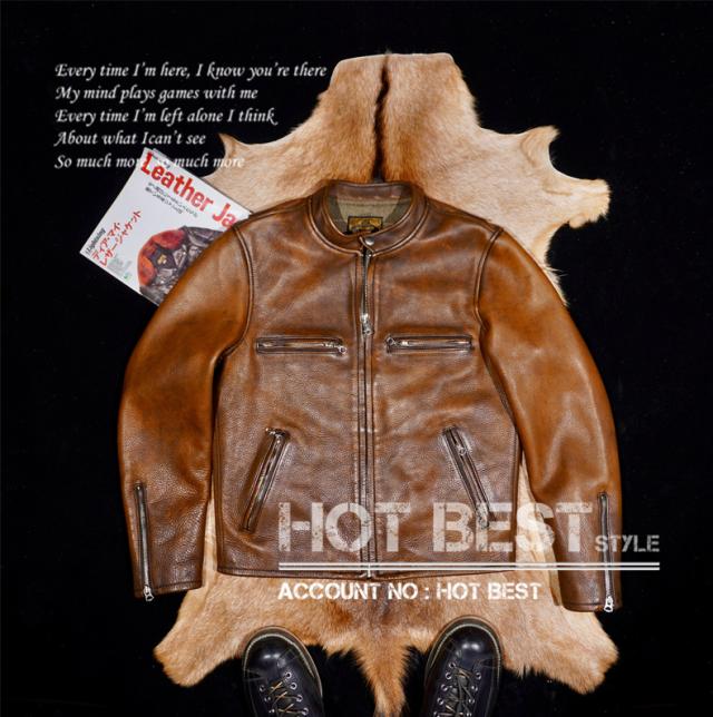 1.3mm カウハイド 60年代 カフェレーサー シングルライダース ウォッシュ加工 ヴィンテージ レザージャケット 植物鞣し 牛革