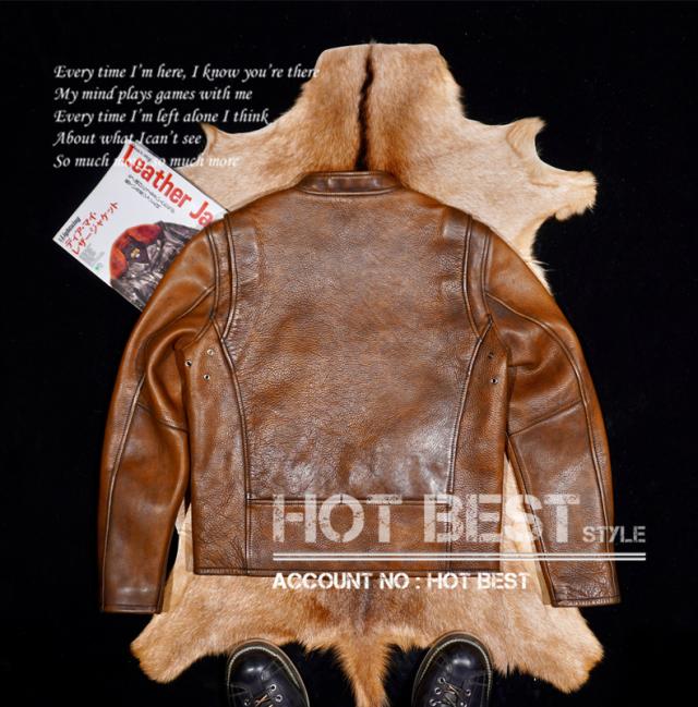 1.3mm カウハイド 60年代 カフェレーサー シングルライダース ウォッシュ加工 ヴィンテージ レザージャケット 植物鞣し 牛革