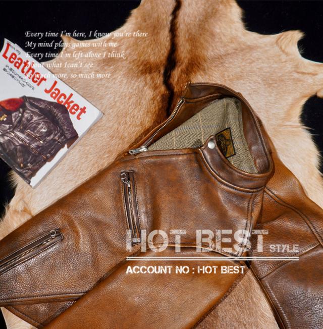 1.3mm カウハイド 60年代 カフェレーサー シングルライダース ウォッシュ加工 ヴィンテージ レザージャケット 植物鞣し 牛革