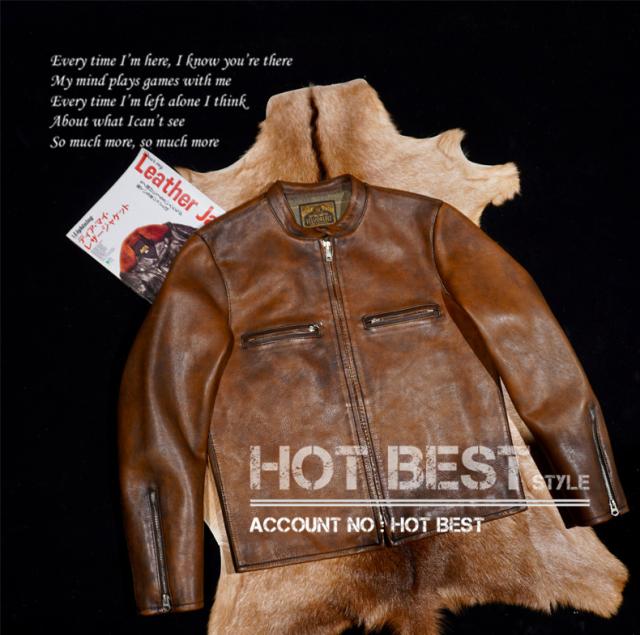 1.3mm カウハイド 60年代 カフェレーサー シングルライダース ウォッシュ加工 ヴィンテージ レザージャケット 植物鞣し 牛革