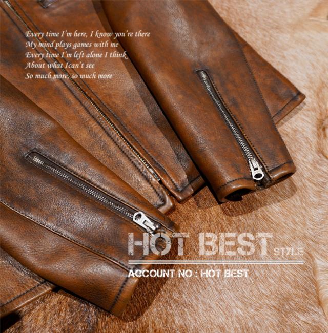 1.3mm カウハイド 60年代 カフェレーサー シングルライダース ウォッシュ加工 ヴィンテージ レザージャケット 植物鞣し 牛革