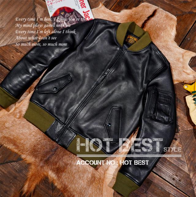 1.2mm カウハイド USAF TYPE MA-1 フライトジャケット ボマーボンバー タンニンなめし 牛革