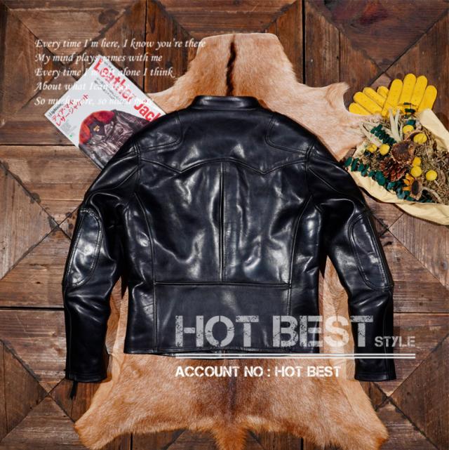 1.6mm イタリアンレザー ホースハイド 50年代 パテッド シングルライダース レザージャケット トスカーナ植物鞣し 馬革