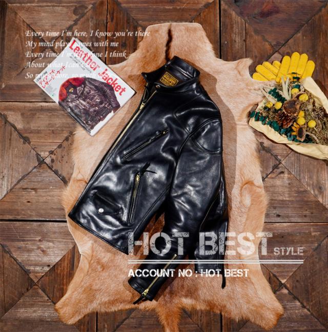 1.6mm イタリアンレザー ホースハイド 50年代 パテッド シングルライダース レザージャケット トスカーナ植物鞣し 馬革