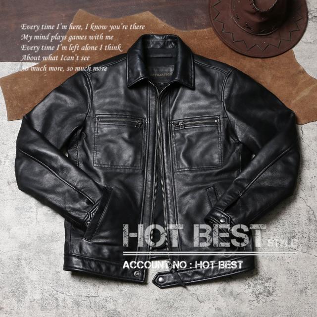 1.0mm ゴートスキン 襟付き スポーツジャケット メンズ 革ジャン ボマーボンバー ライダース イタリアンレザー 山羊革