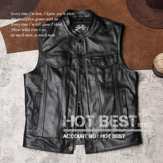 1.0mm カウハイド 本革 メンズ レザーベスト 本革ベスト 皮ベスト ジレ レザージャケット 牛革