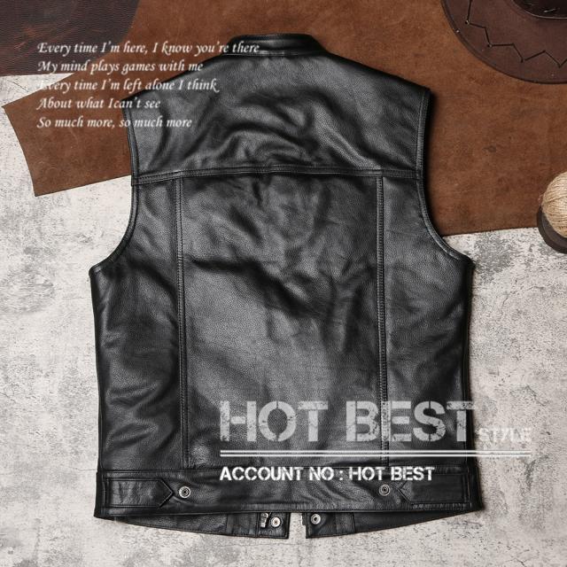 1.0mm カウハイド 本革 メンズ レザーベスト 本革ベスト 皮ベスト ジレ レザージャケット 牛革