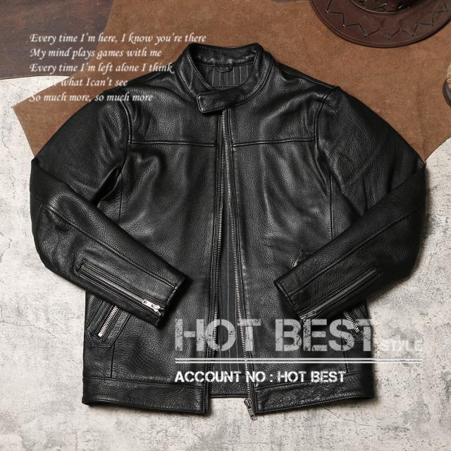 1.0mm ゴートスキン 復刻30年代スタイル メンズ 革ジャン シングルライダース レザージャケット 山羊革