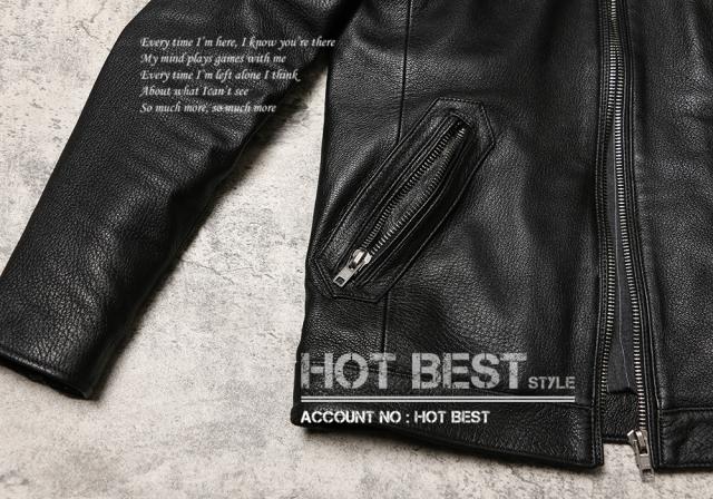 1.0mm ゴートスキン 復刻30年代スタイル メンズ 革ジャン シングルライダース レザージャケット 山羊革