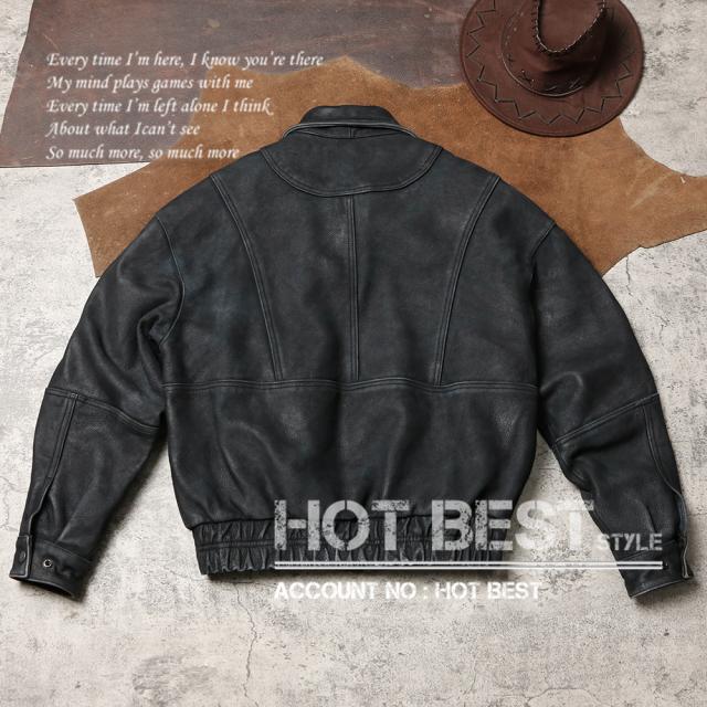 1.3mm カウハイド 復刻30年代スタイル ウォッシュ加工 ヴィンテージ シングルライダース メンズ 革ジャン レザージャケット 牛革