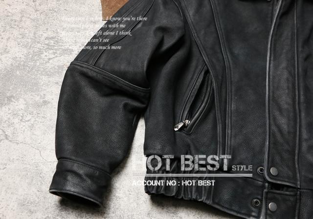 1.3mm カウハイド 復刻30年代スタイル ウォッシュ加工 ヴィンテージ シングルライダース メンズ 革ジャン レザージャケット 牛革