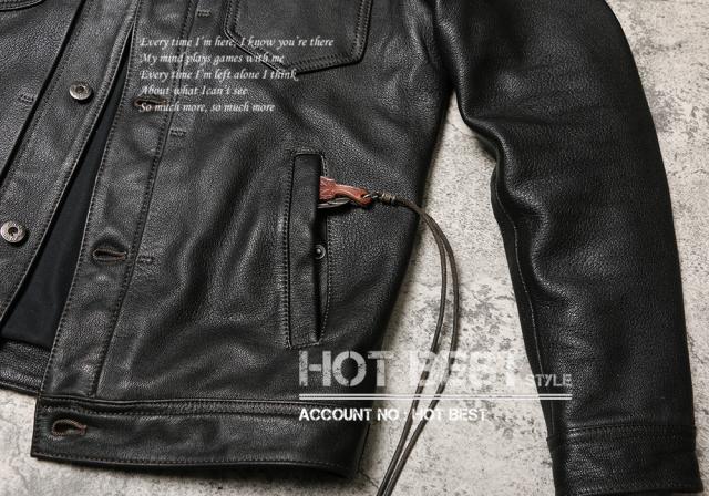 1.0mm ゴートスキン サードタイプ Gジャン ライダース メンズ 革ジャン レザージャケット  557 3rd Type 山羊革