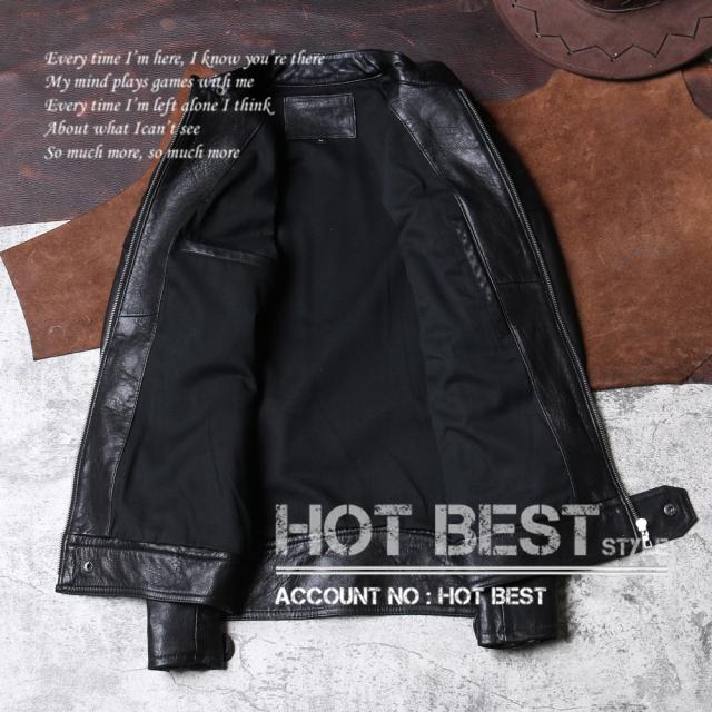 1.0mm ゴートスキン 復刻30年代スタイル パテッド メンズ 革ジャン シングルライダース レザージャケット 植物鞣し 山羊革