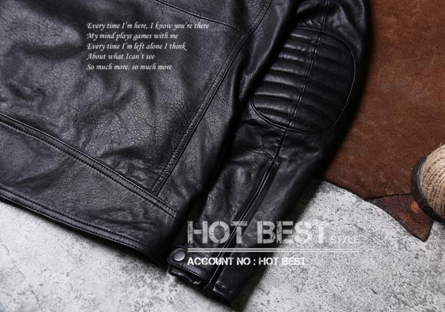 1.0mm ゴートスキン 復刻30年代スタイル パテッド メンズ 革ジャン シングルライダース レザージャケット 植物鞣し 山羊革