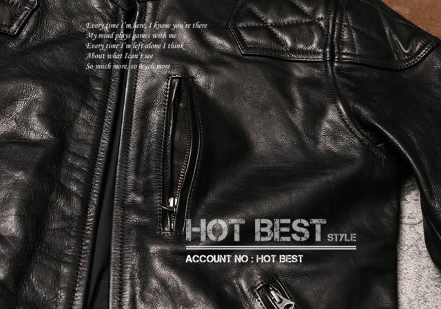 1.2mm カウハイド 50年代パテッド シングルライダース メンズ 革ジャン レザージャケット PADDED タンニンなめし 牛革