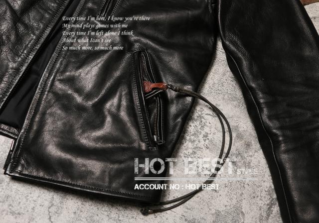 1.2mm カウハイド 50年代パテッド シングルライダース メンズ 革ジャン レザージャケット PADDED タンニンなめし 牛革