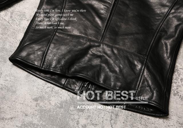 1.2mm カウハイド 50年代パテッド シングルライダース メンズ 革ジャン レザージャケット PADDED タンニンなめし 牛革