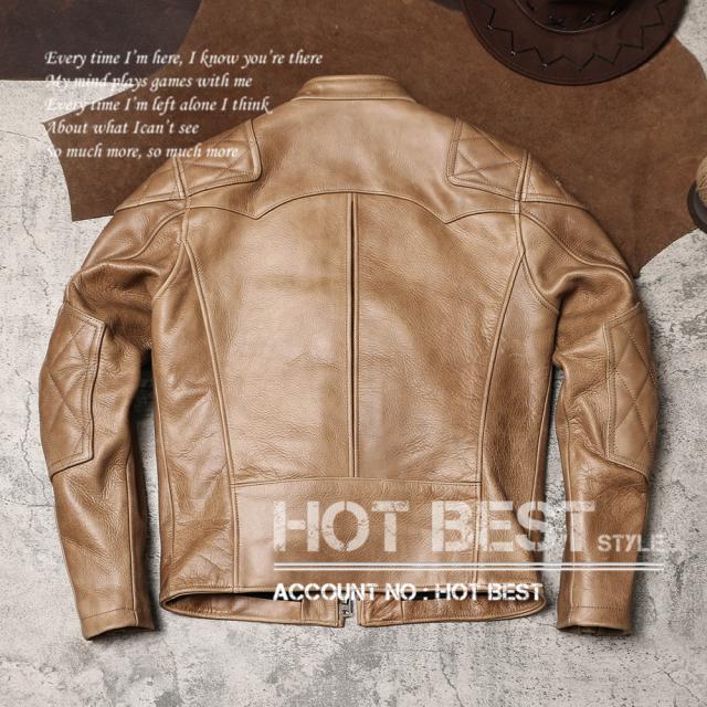 1.2mm カウハイド 50年代 パテッド シングルライダース メンズ 革ジャン レザージャケット PADDED タンニンなめし 牛革