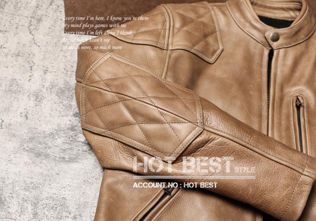 1.2mm カウハイド 50年代 パテッド シングルライダース メンズ 革ジャン レザージャケット PADDED タンニンなめし 牛革