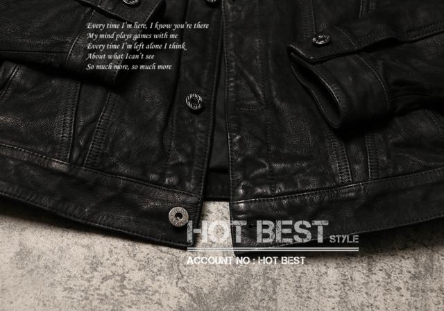 0.8mm ゴートスキン サードタイプ Gジャン ライダース 柔らかい メンズ 革ジャン レザージャケット  557 3rd Type 山羊革