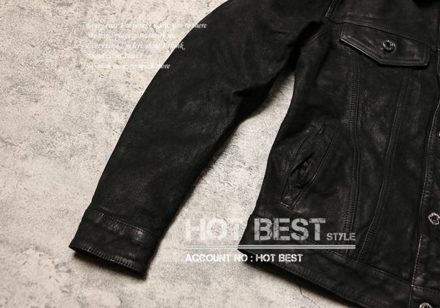 0.8mm ゴートスキン サードタイプ Gジャン ライダース 柔らかい メンズ 革ジャン レザージャケット  557 3rd Type 山羊革