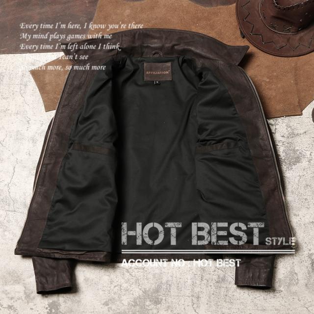 0.8mm ゴートスキン 30年代スタイル シングルライダース メンズ 革ジャン レザージャケット ワックスレザー 山羊革