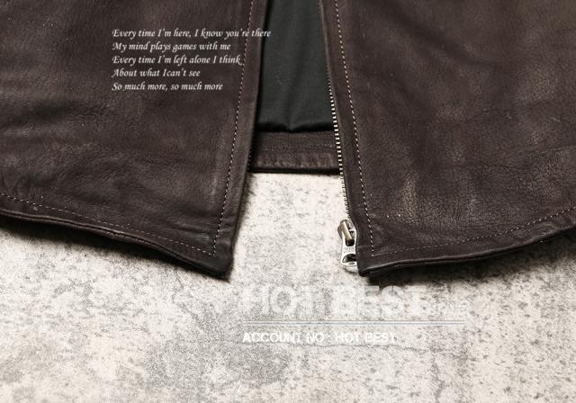 0.8mm ゴートスキン 30年代スタイル シングルライダース メンズ 革ジャン レザージャケット ワックスレザー 山羊革