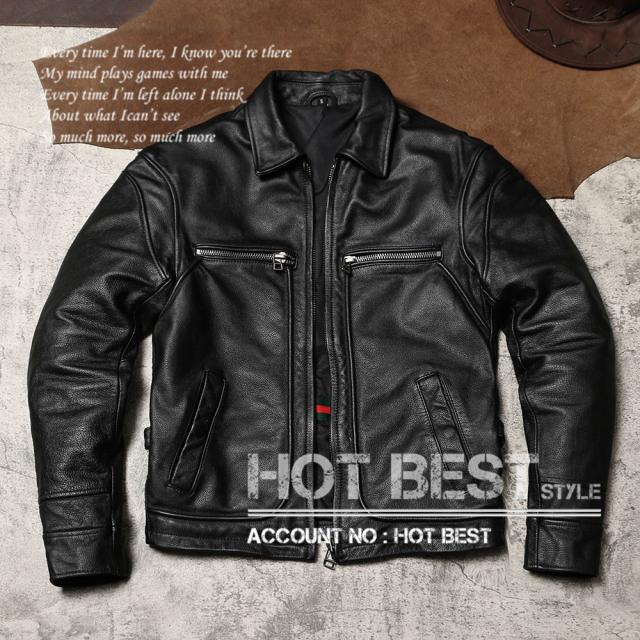 カウハイド 襟付き スポーツジャケット メンズ 革ジャン ボマーボンバー ライダース イタリアンレザー 牛革