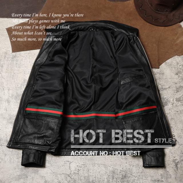 カウハイド 襟付き スポーツジャケット メンズ 革ジャン ボマー