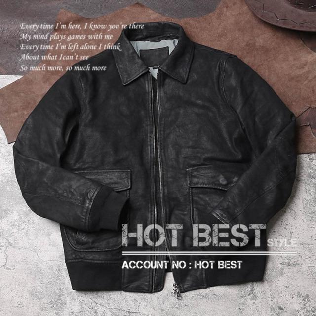 0.9mm ゴートスキン 復刻30年代 USAF TYPE A-2 デザイナーズ メンズ 革ジャン フライトジャケット タンニンなめし 染料仕上げ 山羊革